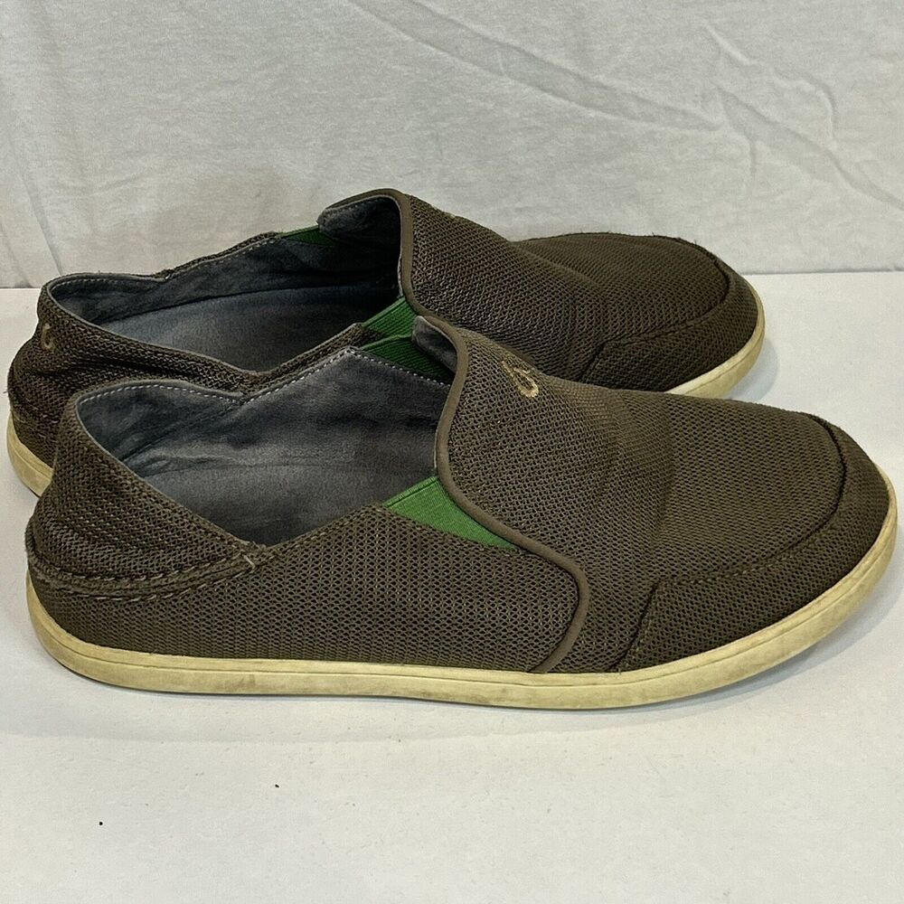 OluKai Nohea Mesh Loafers Men's 9.5 Shoes Casual Comfort Brown Slip On
